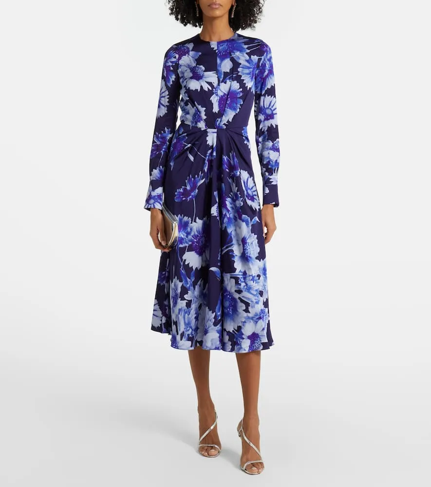 Erdem Floral draped midi dress