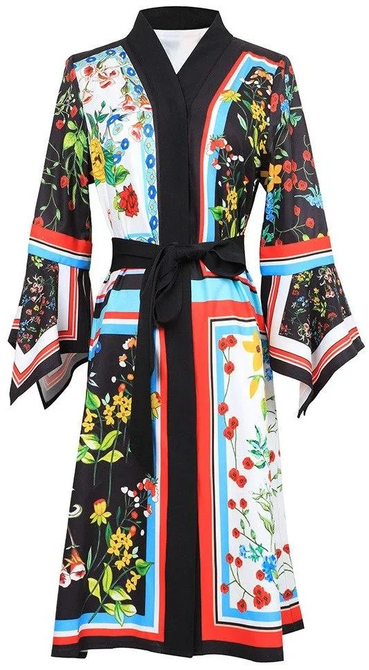 Floral Print Kimono Dress