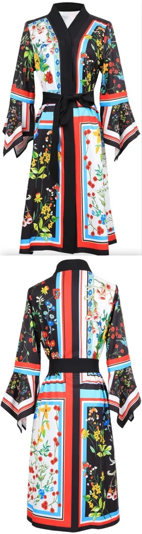 Floral Print Kimono Dress