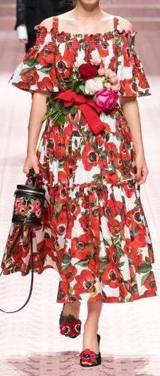 Floral Printed Poplin Midi Dress