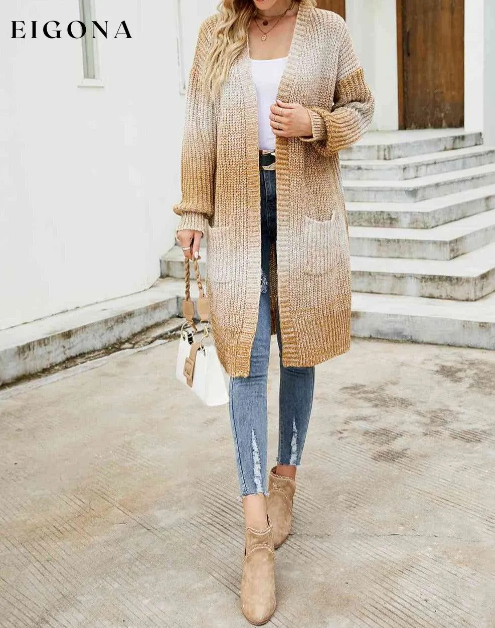 Gradient Open Front Cardigan