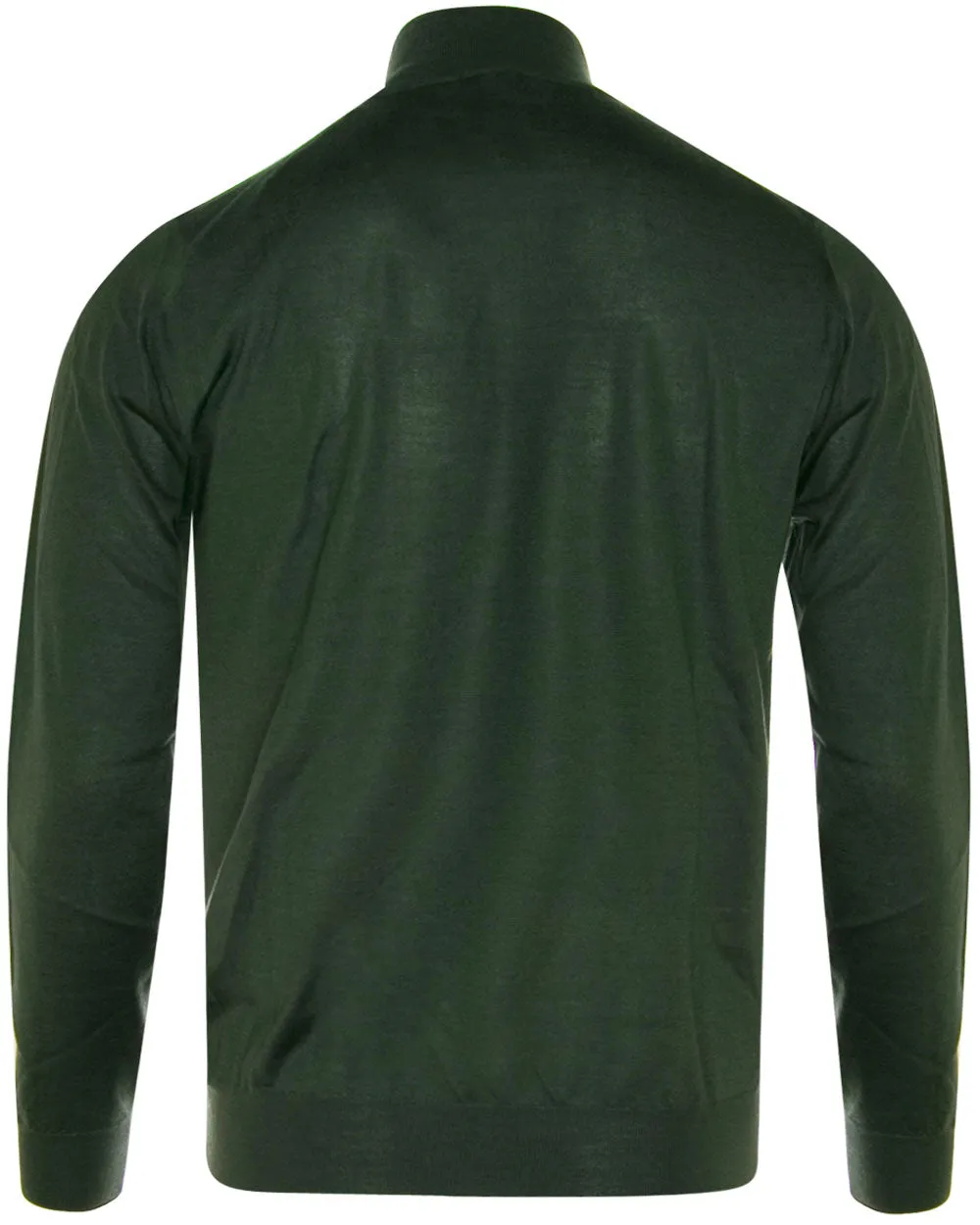 Green Cashmere Fine Gauge Quarter Zip Sweater