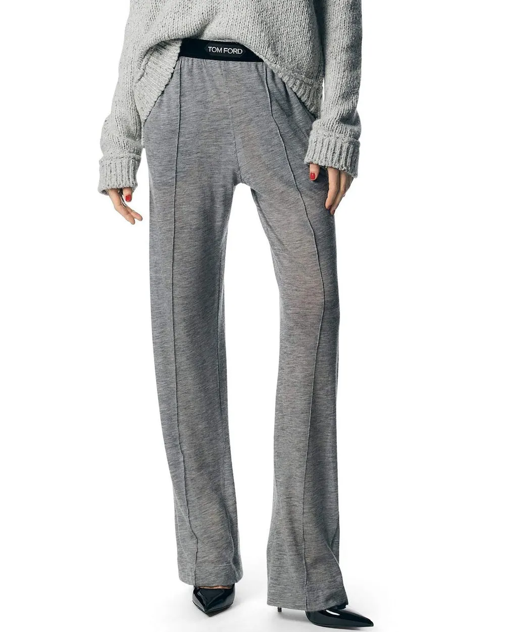 Grey Melange Cashmere PJ Pant