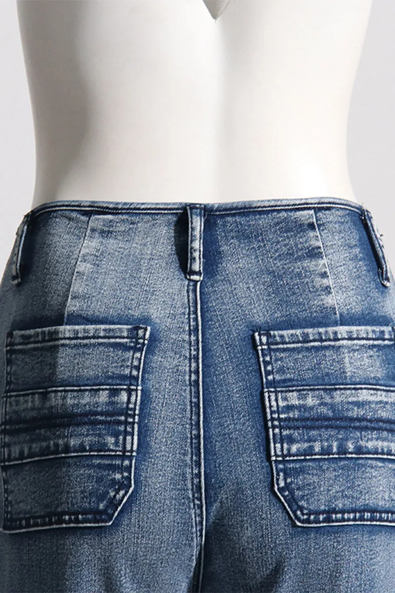 HPQ1273 Outer Pocket Patchwork Pants