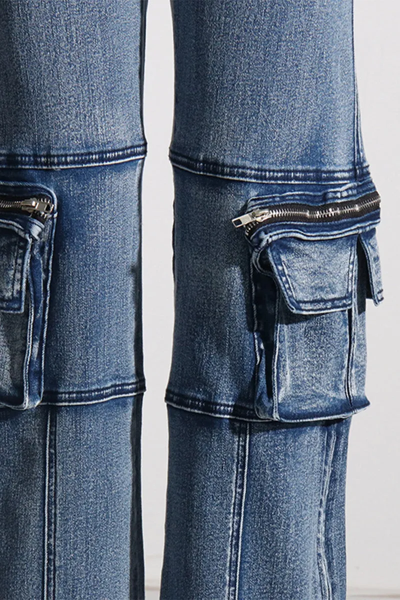 HPQ1273 Outer Pocket Patchwork Pants