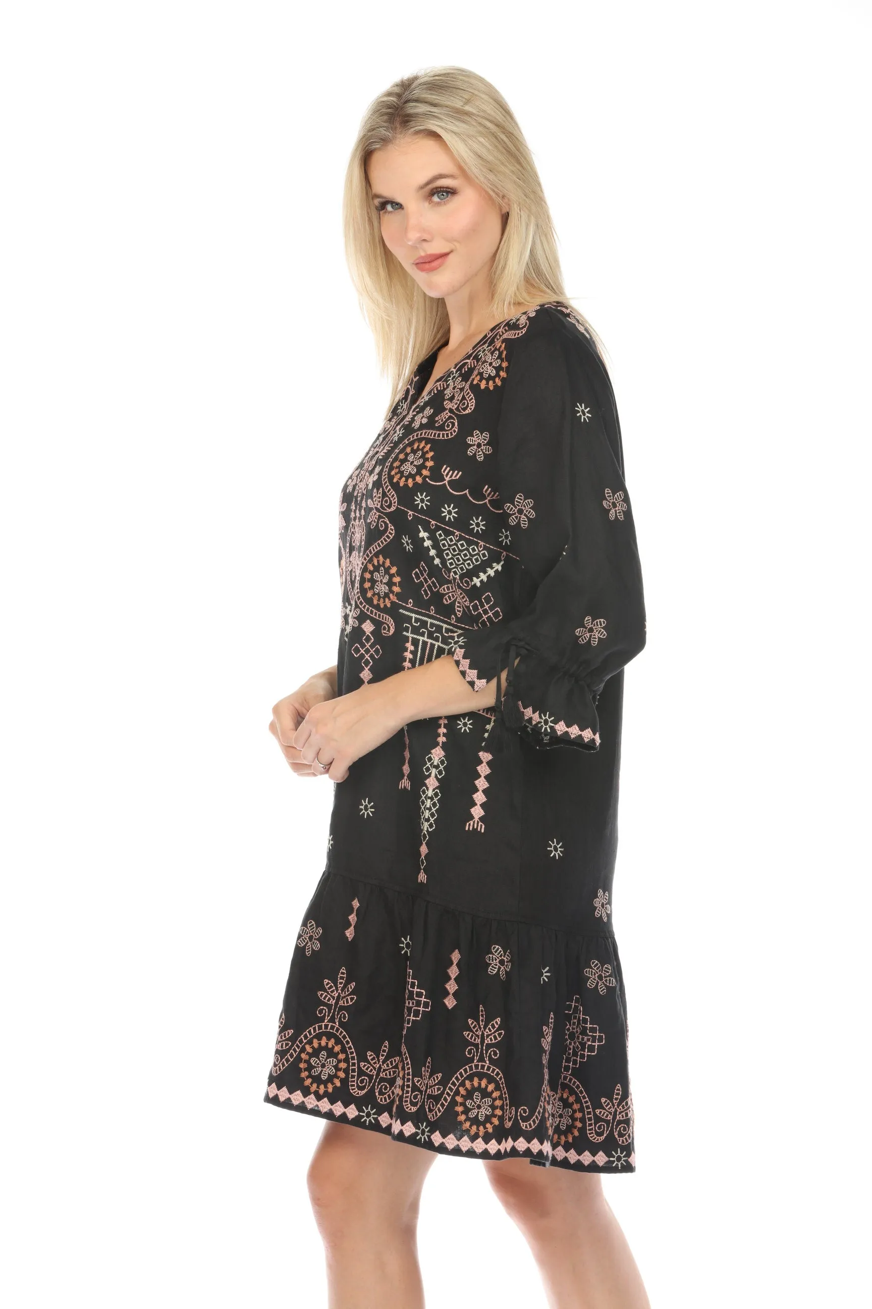 Johnny Was JWLA Faye Kimono Sleeve Flounce Dress J30824 Boho Chic *