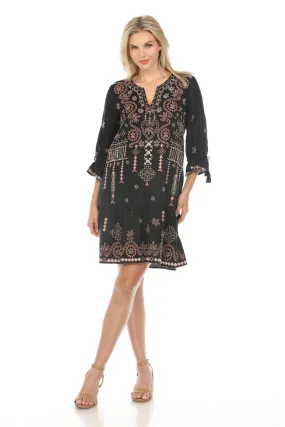 Johnny Was JWLA Faye Kimono Sleeve Flounce Dress J30824 Boho Chic *