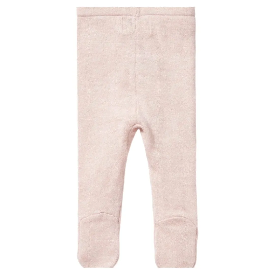 Knitted Legging with Feet - Pink