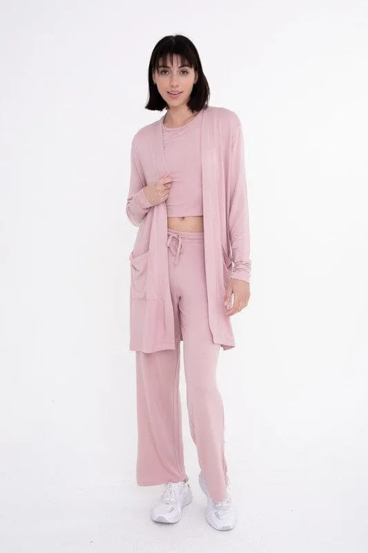 Lounge Open-Front Terry Cardigan