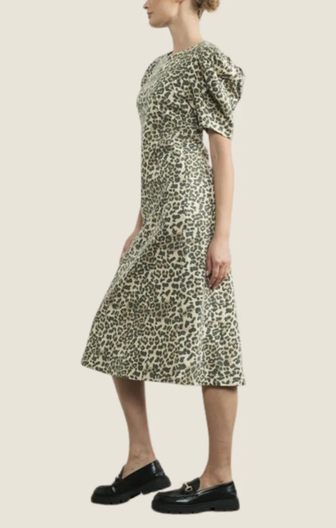 Mable Leopard Midi Dress