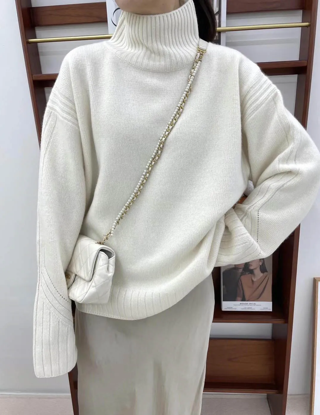 MARIS CASHMERE BLEND KNIT IVORY
