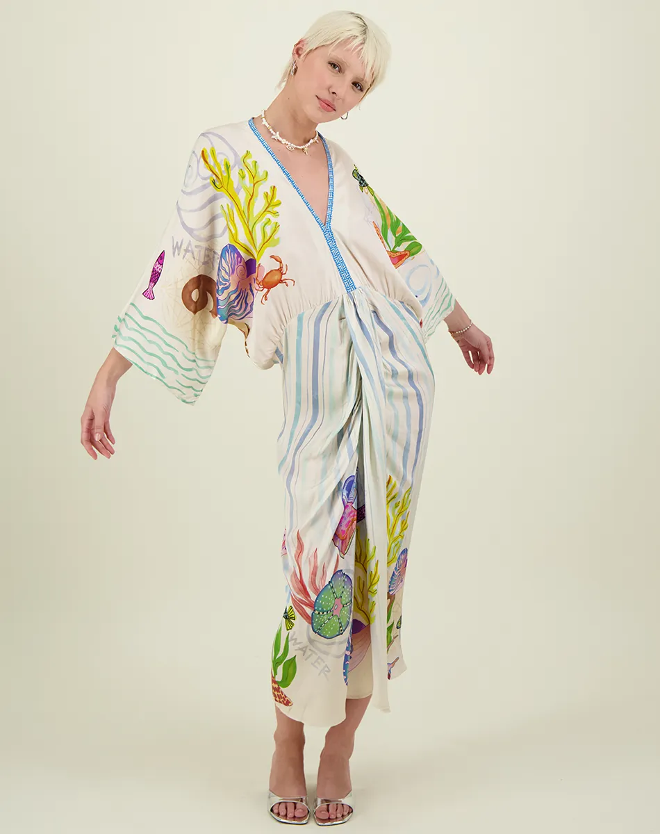 Me369 Sophia Magic Ocean Kimono Dress