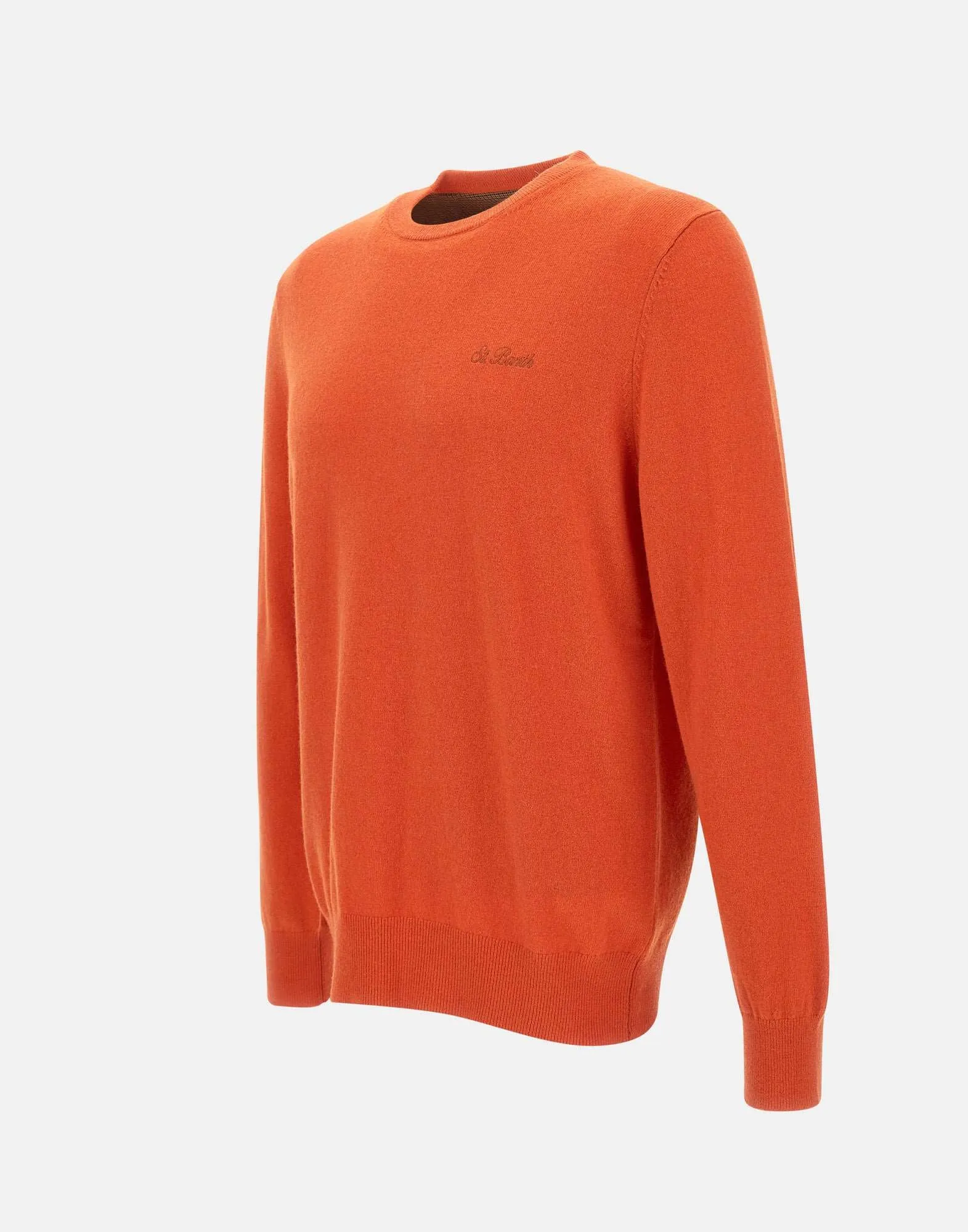 Men's Orange Wool and Cashmere Sweater