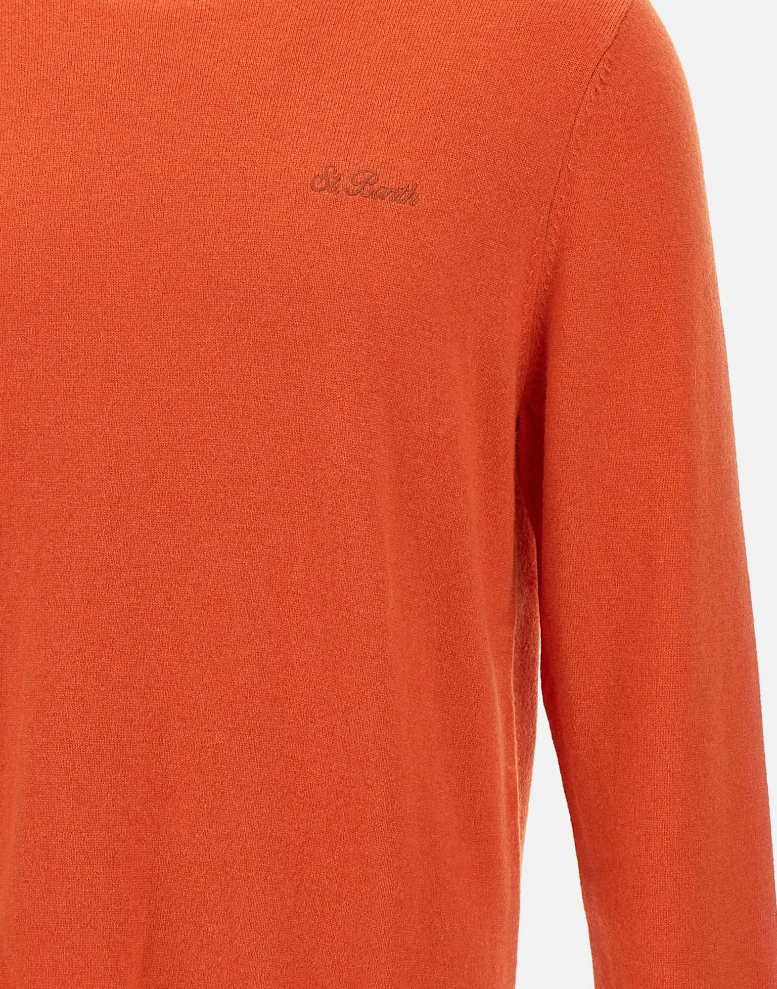 Men's Orange Wool and Cashmere Sweater