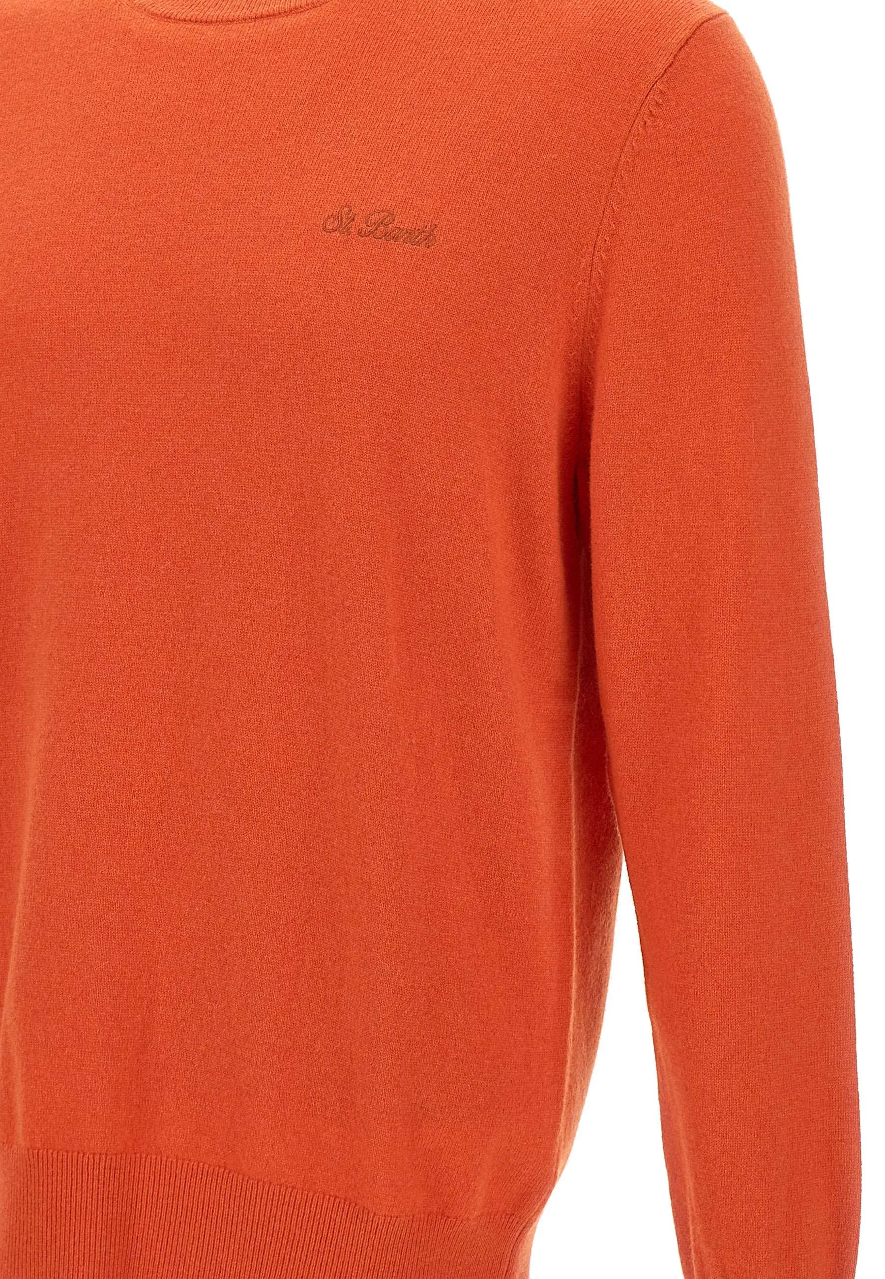 Men's Orange Wool and Cashmere Sweater