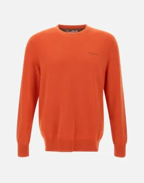 Men's Orange Wool and Cashmere Sweater