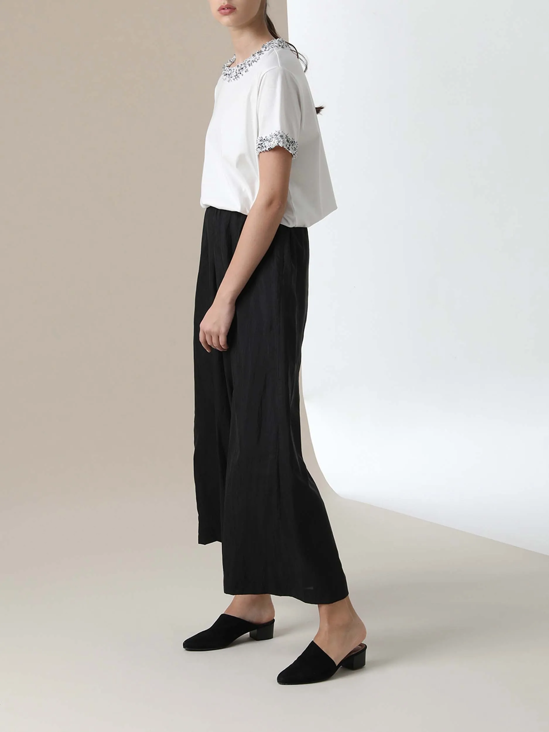 MIHOKO SAITO Wide Silk Nylon Pants
