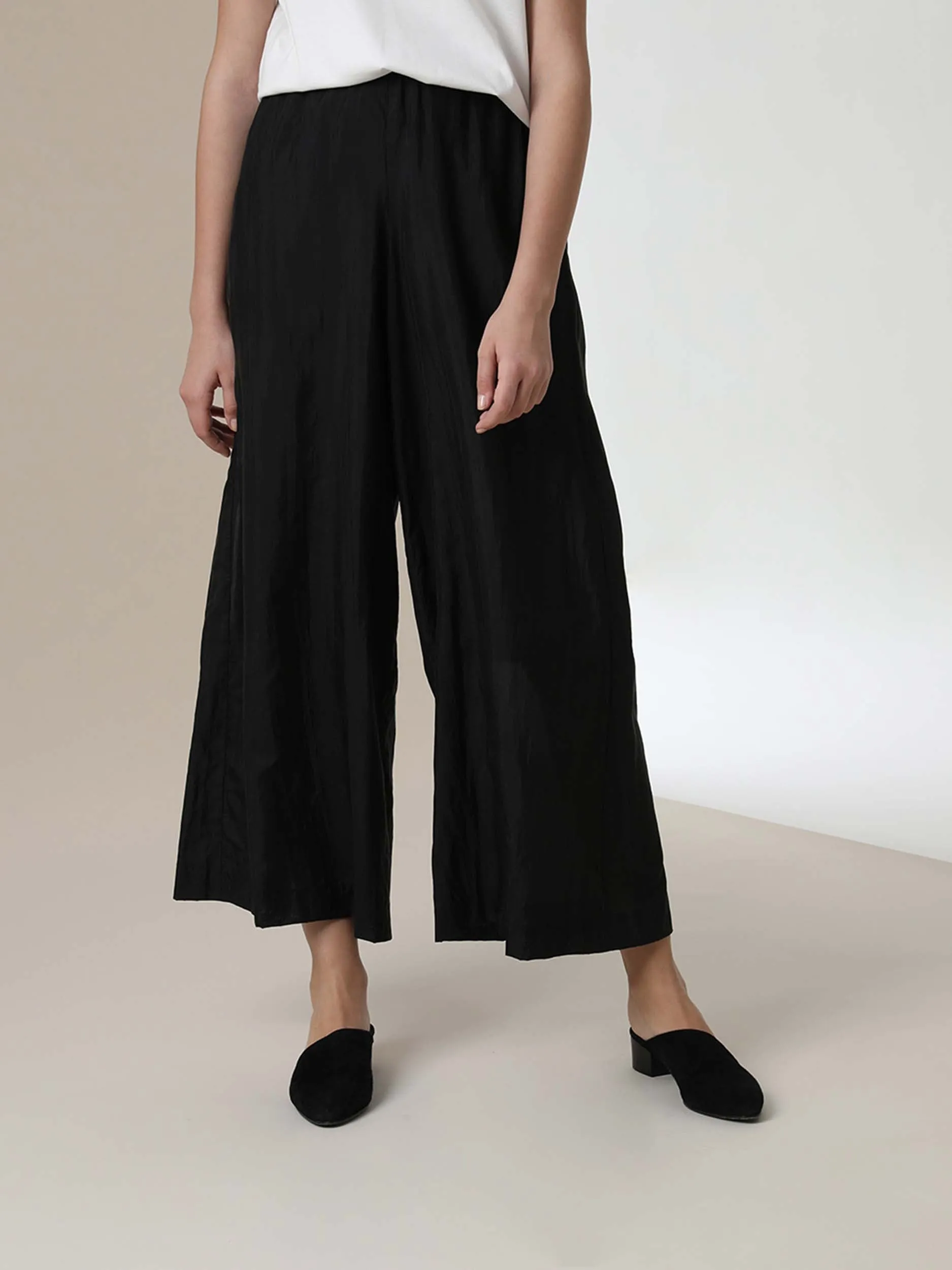MIHOKO SAITO Wide Silk Nylon Pants