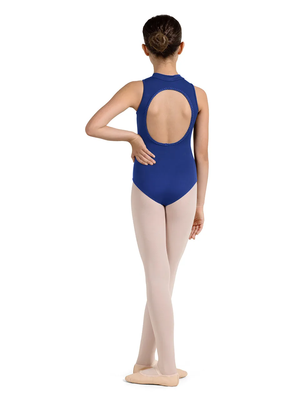 Mirella M489C Zipper Front Open Back Mock Neck Tank