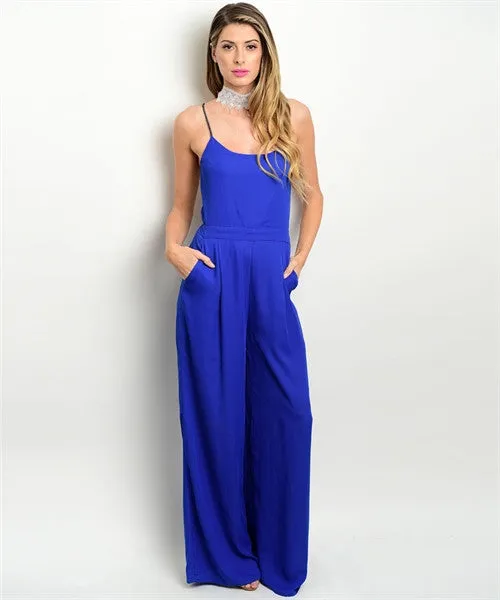 Misses Sexy Royal Blue Spaghetti Strap Romper