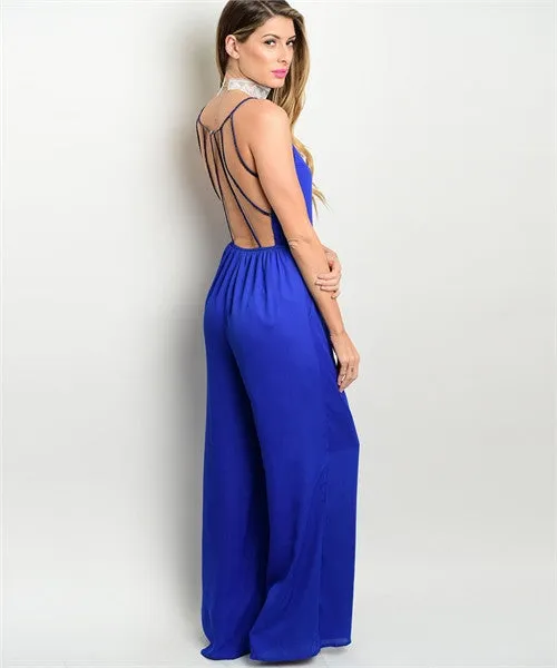 Misses Sexy Royal Blue Spaghetti Strap Romper