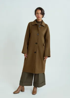 Odeeh Dark Moss Wool Cashmere Long Coat
