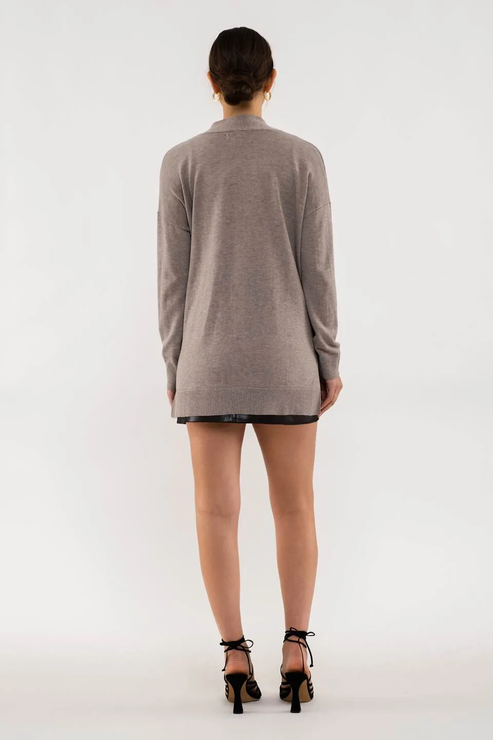 OPEN FRONT KNIT CARDIGAN