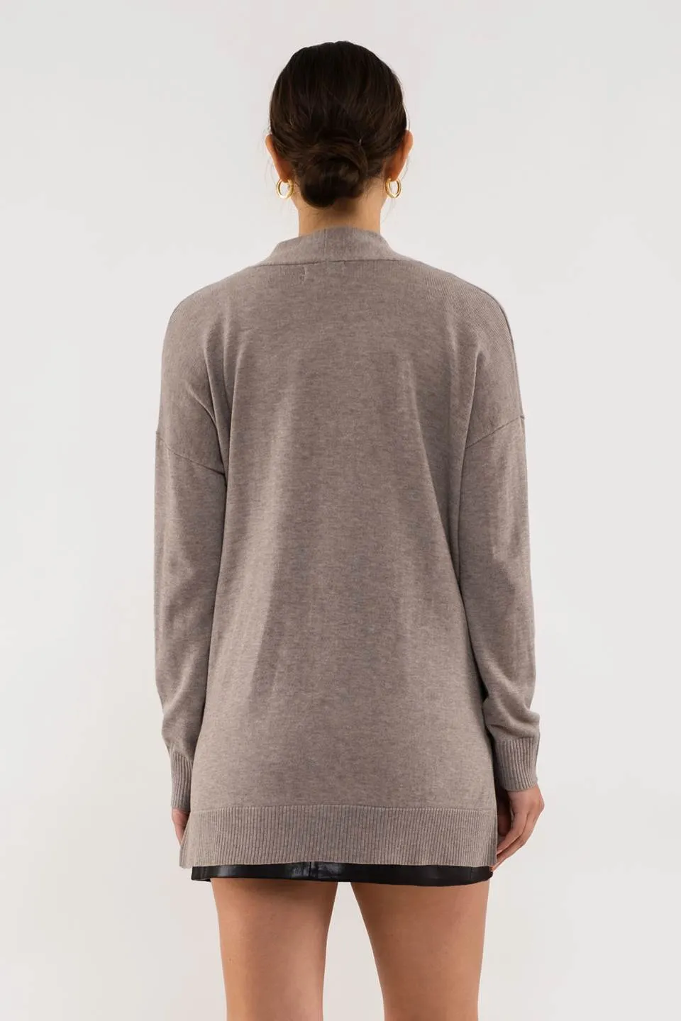 OPEN FRONT KNIT CARDIGAN