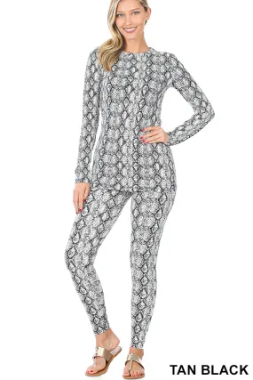 Oversized Snake Print Top & Leggings Set