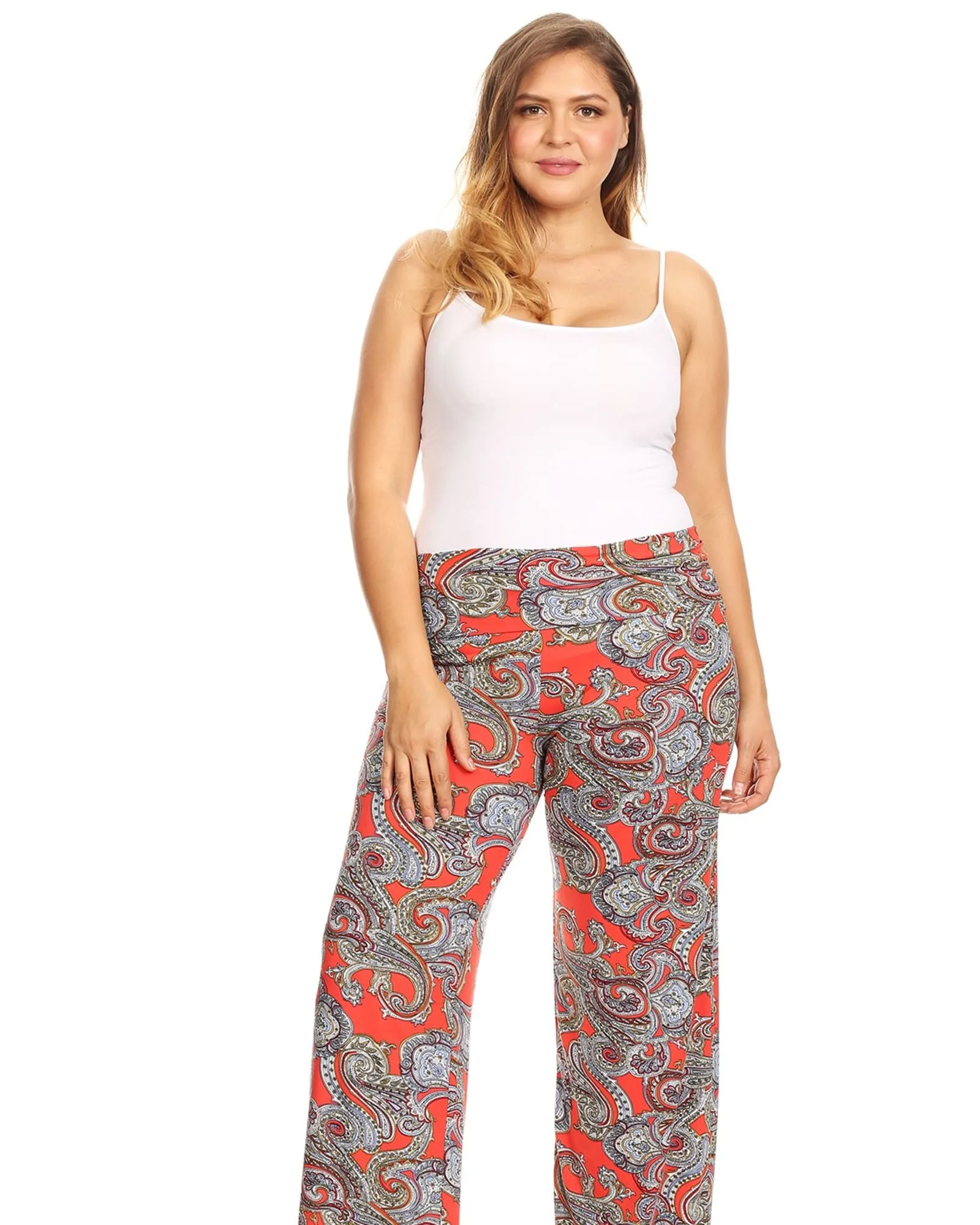 Paisley Printed Palazzo Pants | Red Paisley
