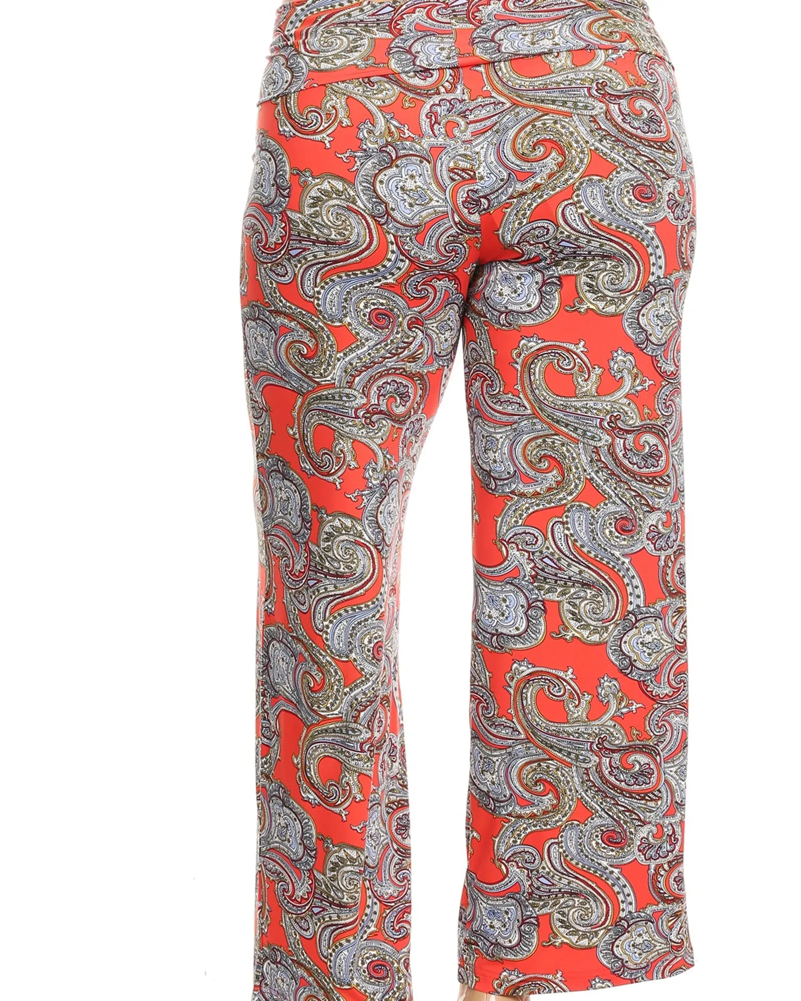 Paisley Printed Palazzo Pants | Red Paisley