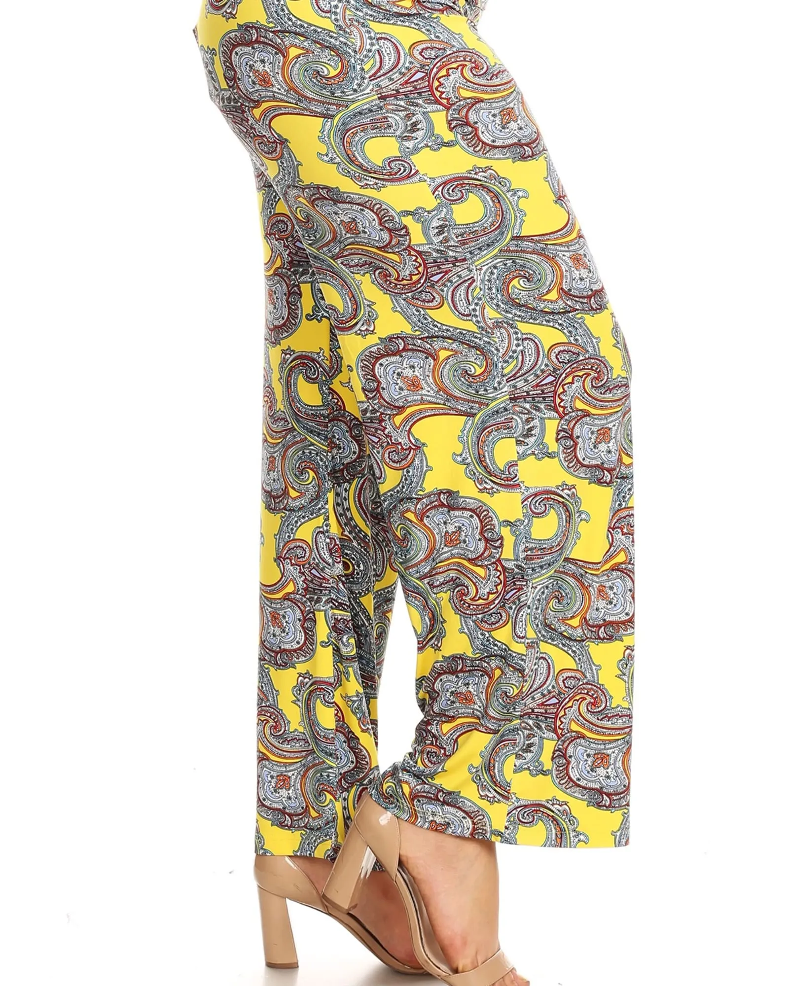 Paisley Printed Palazzo Pants | Yellow Paisley
