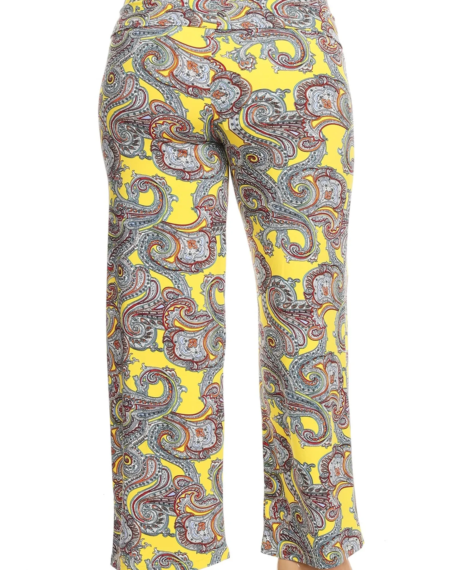 Paisley Printed Palazzo Pants | Yellow Paisley