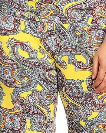 Paisley Printed Palazzo Pants | Yellow Paisley