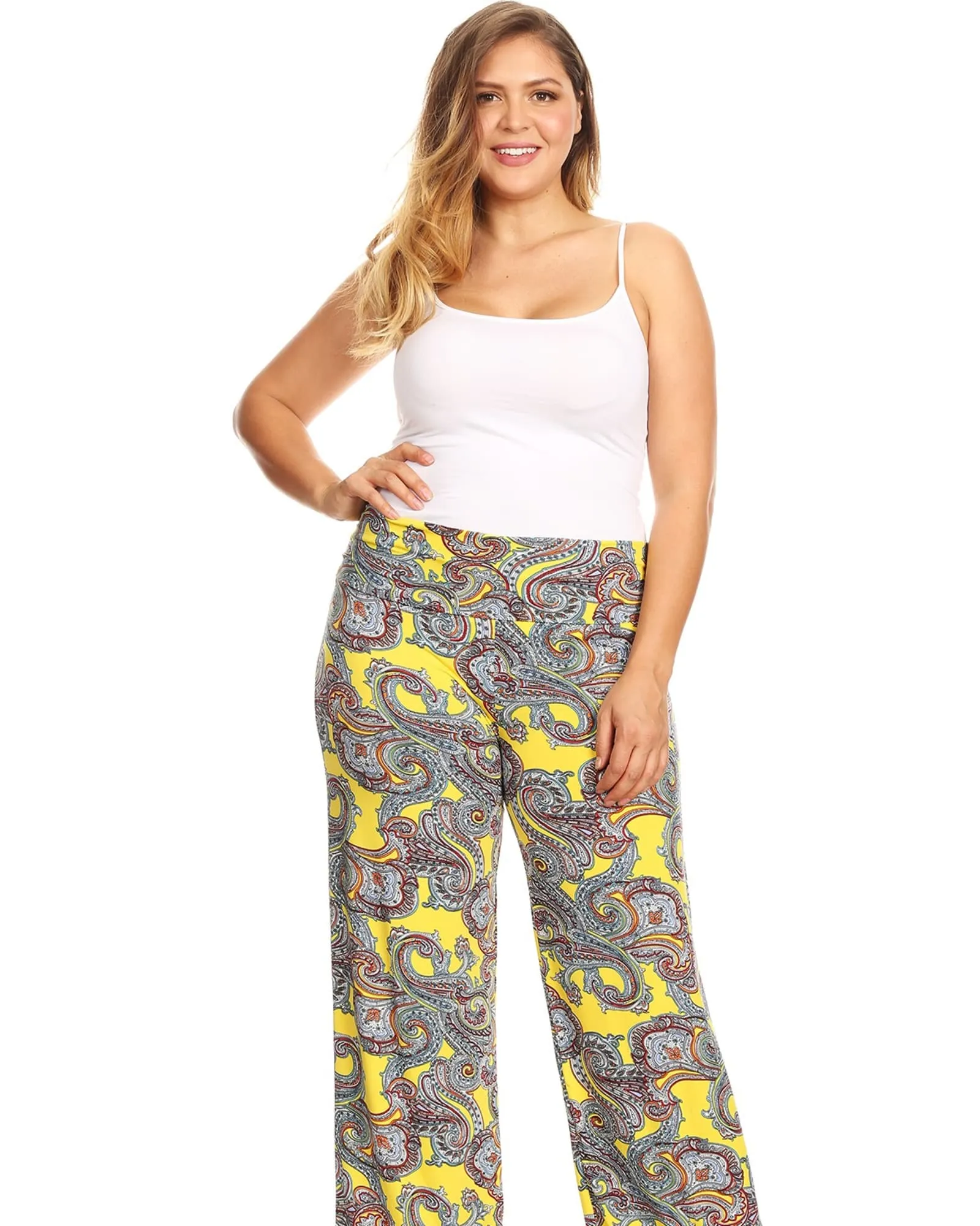 Paisley Printed Palazzo Pants | Yellow Paisley