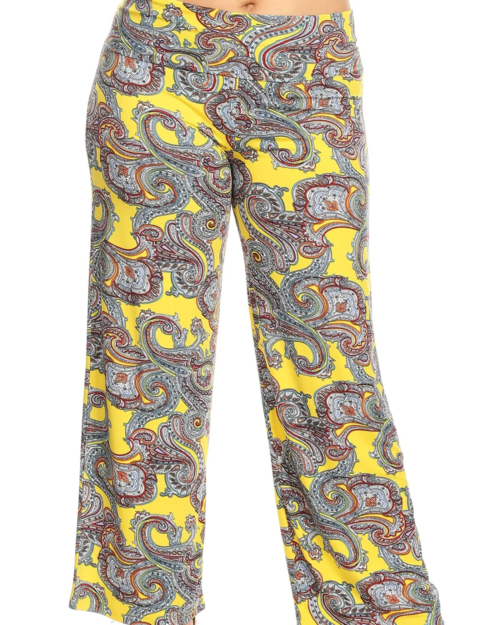 Paisley Printed Palazzo Pants | Yellow Paisley