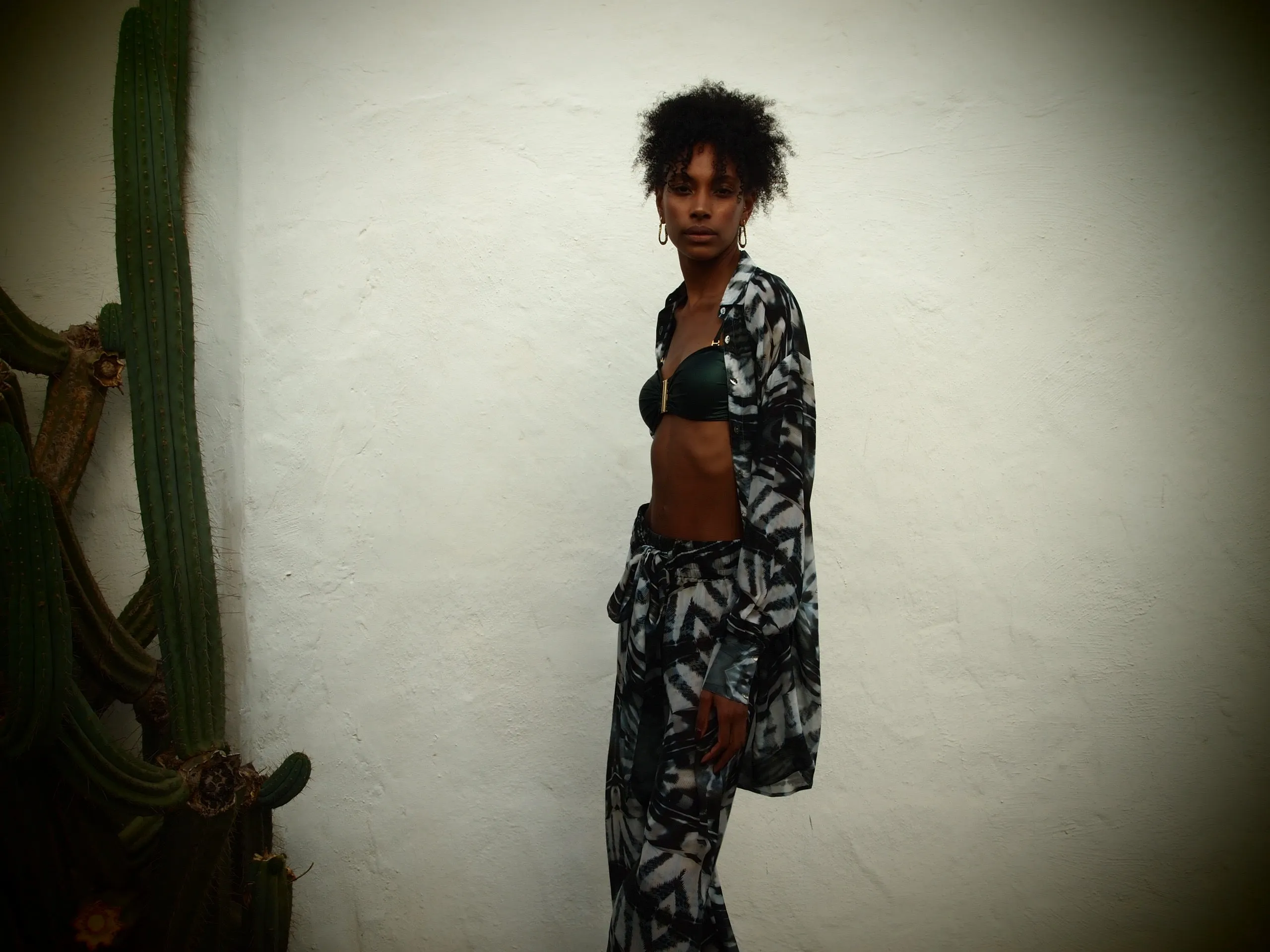 Phoenix Print - Silk wide legged Pants