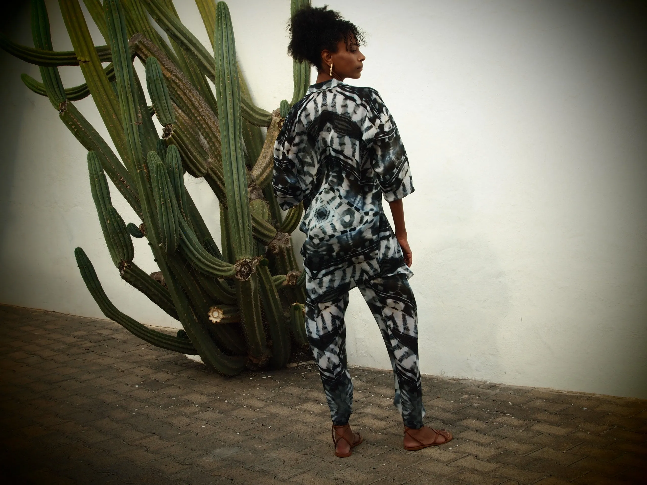 Phoenix Print - Silk wide legged Pants