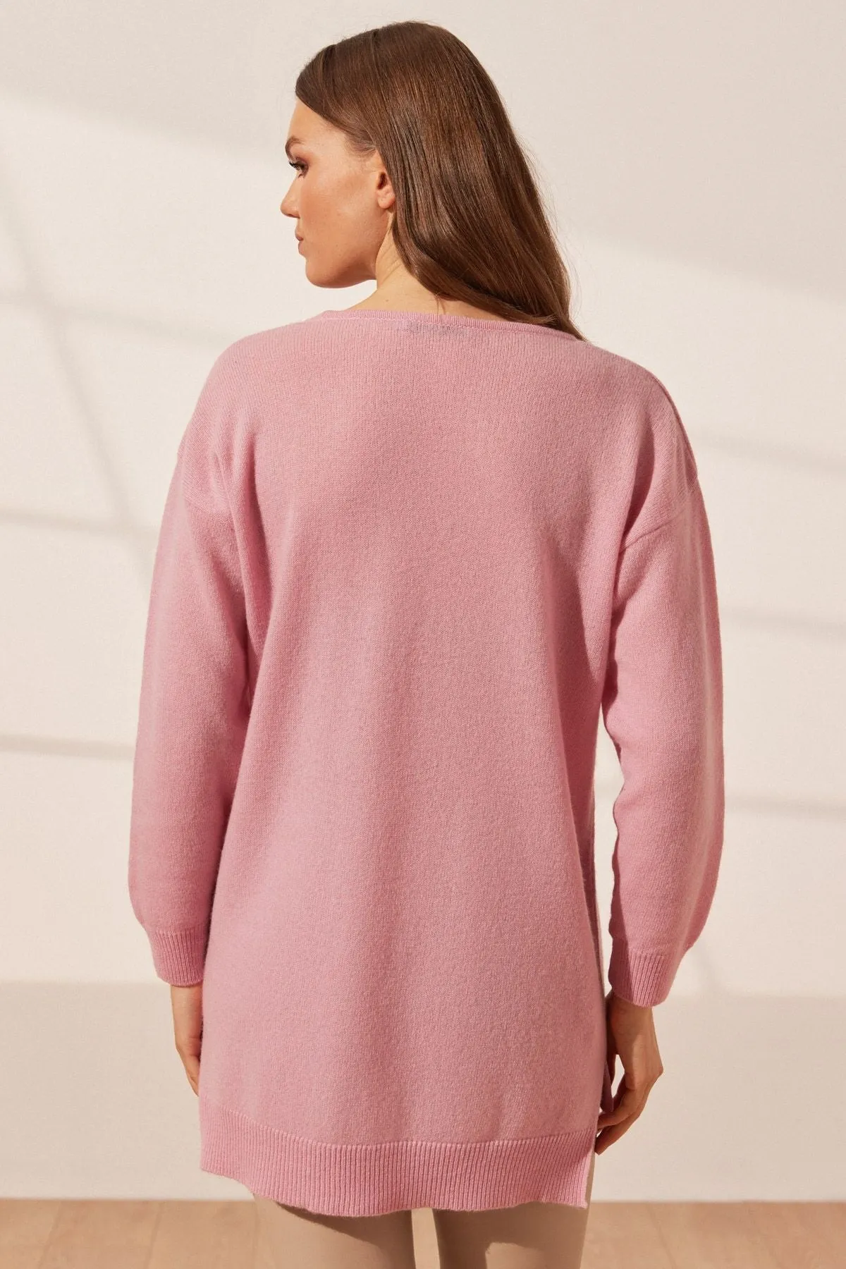 Pink Pure Cashmere Kostir Women's Tunic Sweater