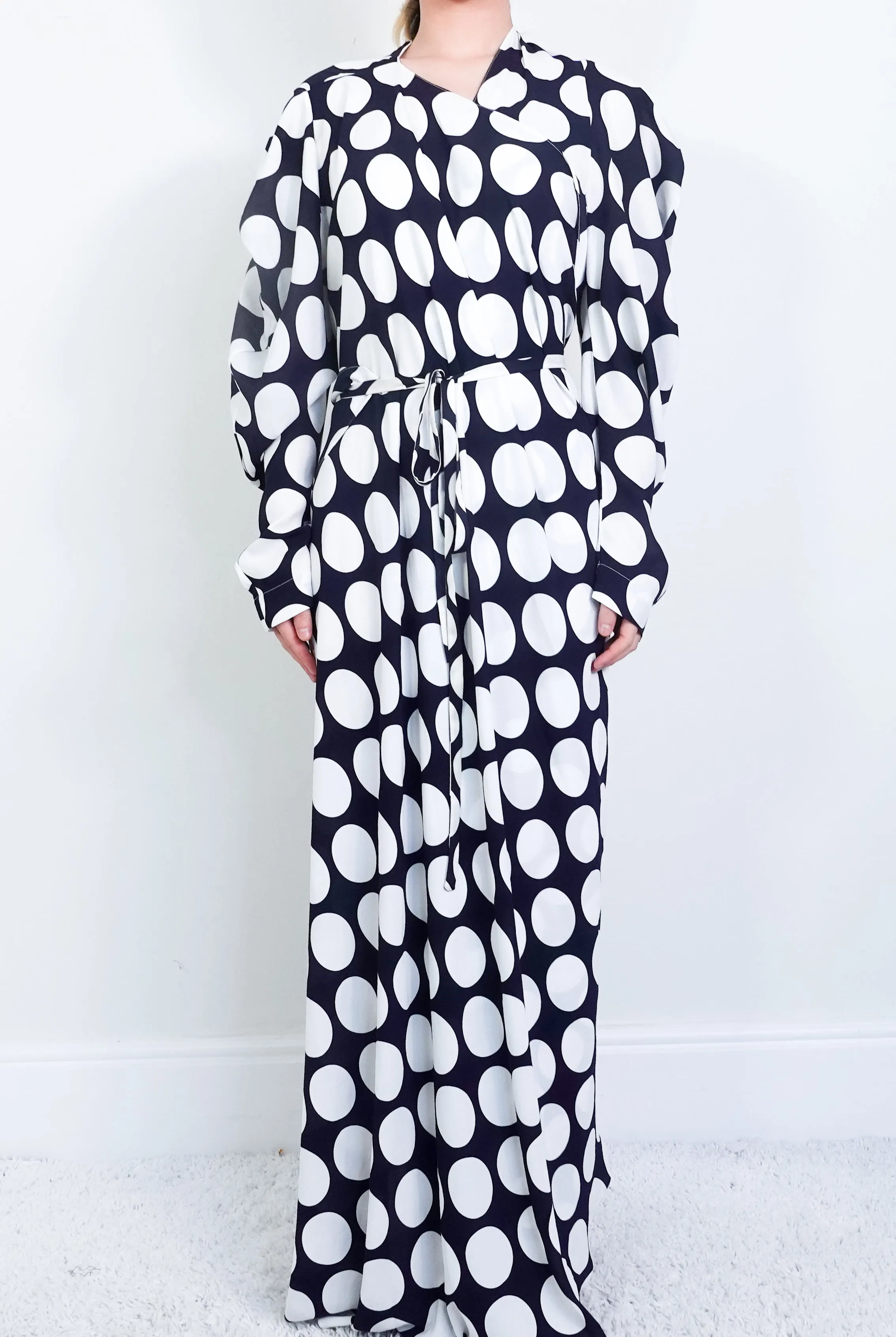 Polka Dot Kimono Dress Long Runway Piece RRP £300