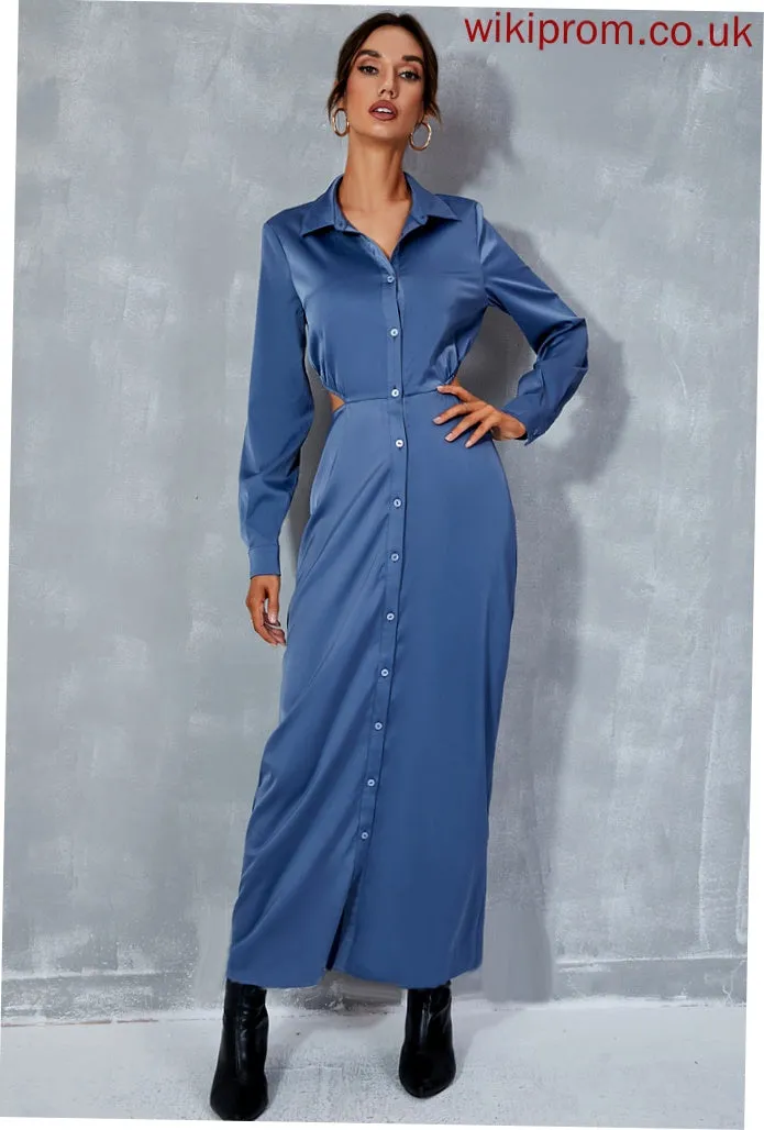 Polyester V-Neck Midi Kayleigh Club Dresses Front Casual Dresses Long Split Sleeves A-line