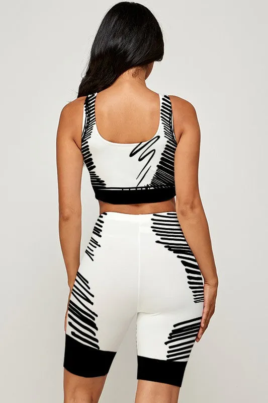 "Sketchy" Biker Short Set