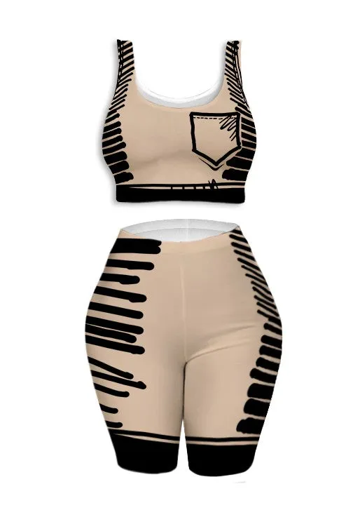 "Sketchy" Biker Short Set