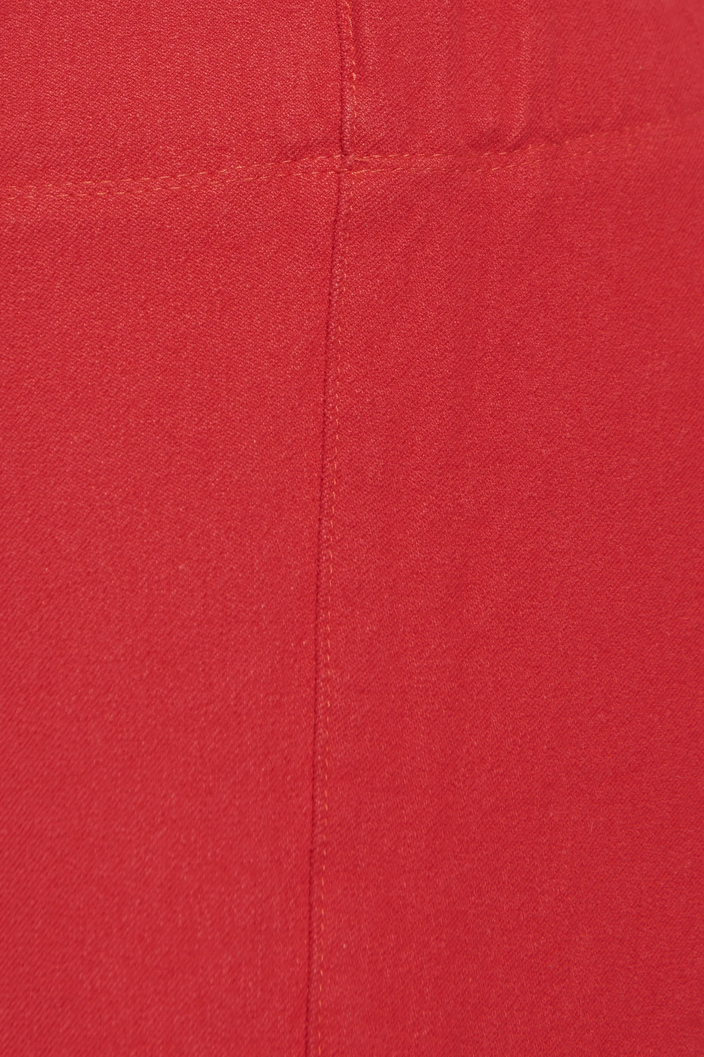 Red Gabardine Stretch Leggings