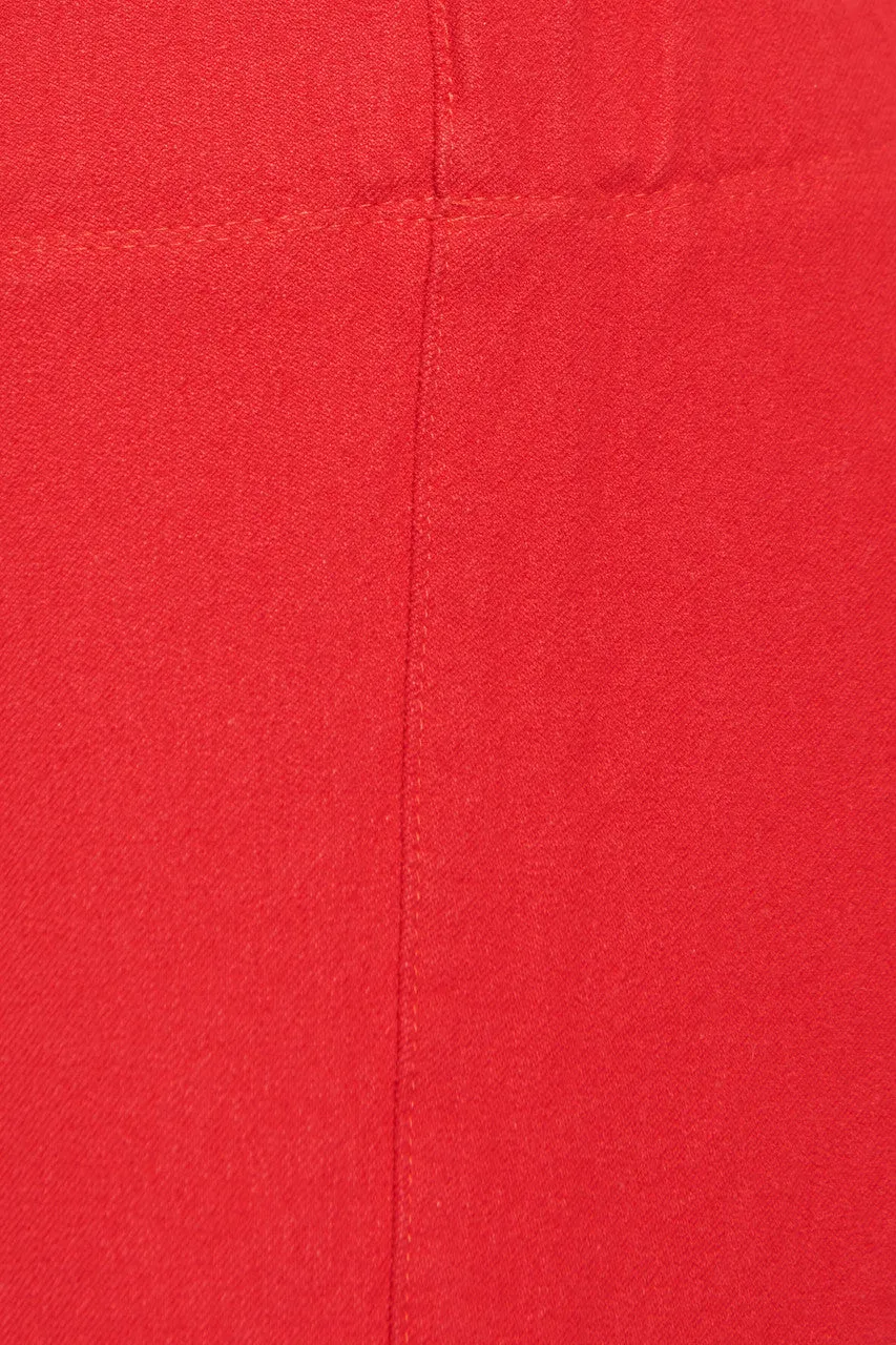 Red Gabardine Stretch Leggings
