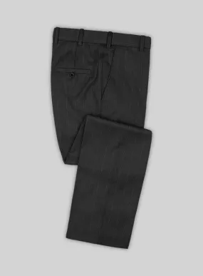 Reda Cashmere Dark Gray Chalkstripe Wool Pants