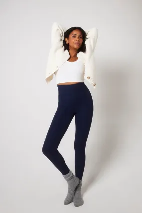 Ribbed Leggings - Navy