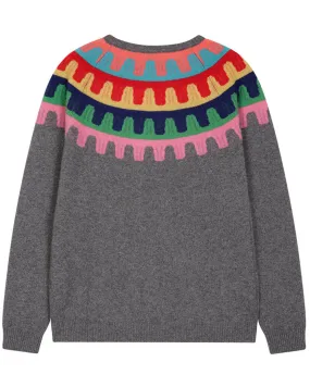 Rick Rack Crew in Mid Grey