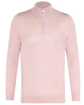 Rose Cashmere Blend Quarter Zip Sweater