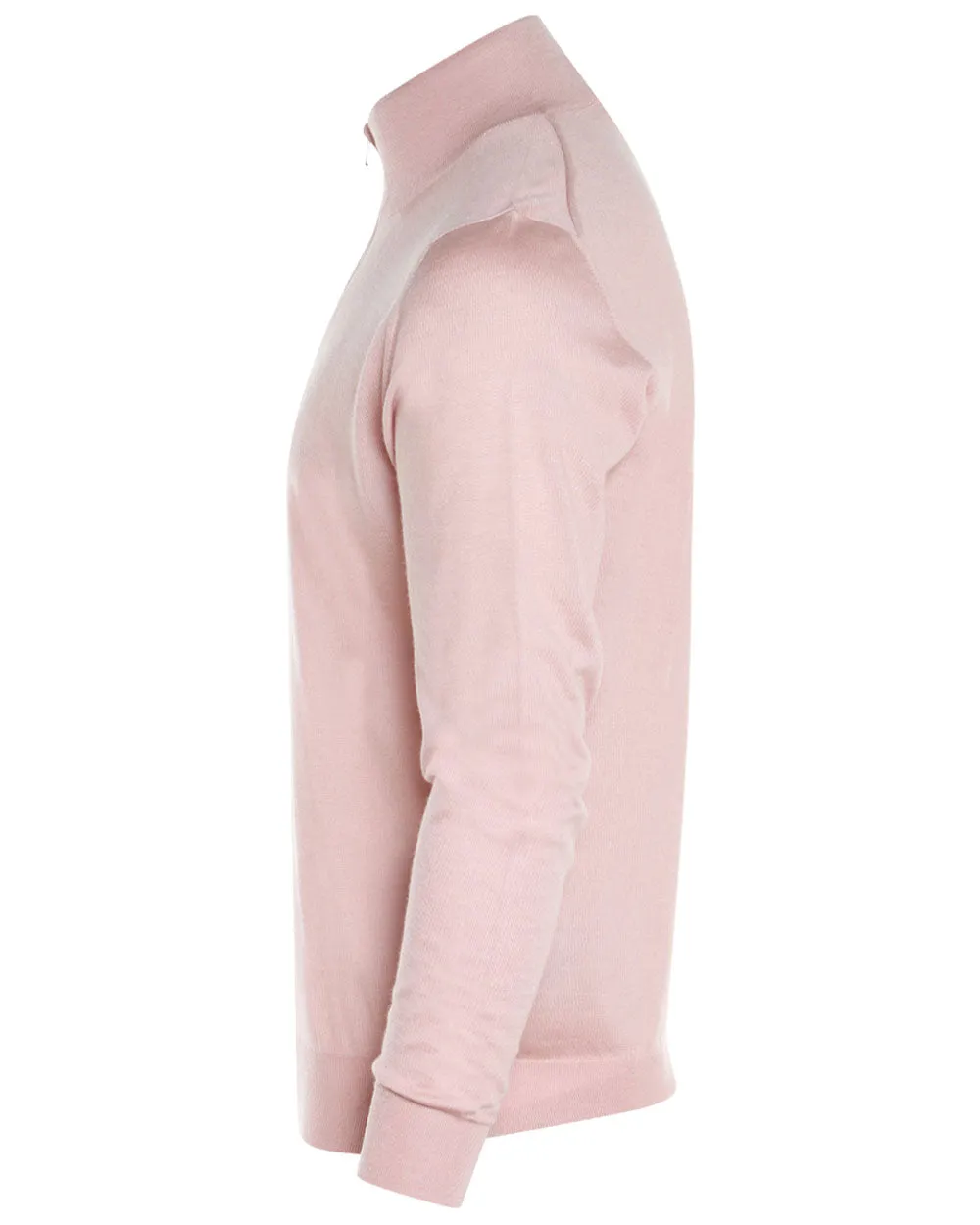Rose Cashmere Blend Quarter Zip Sweater